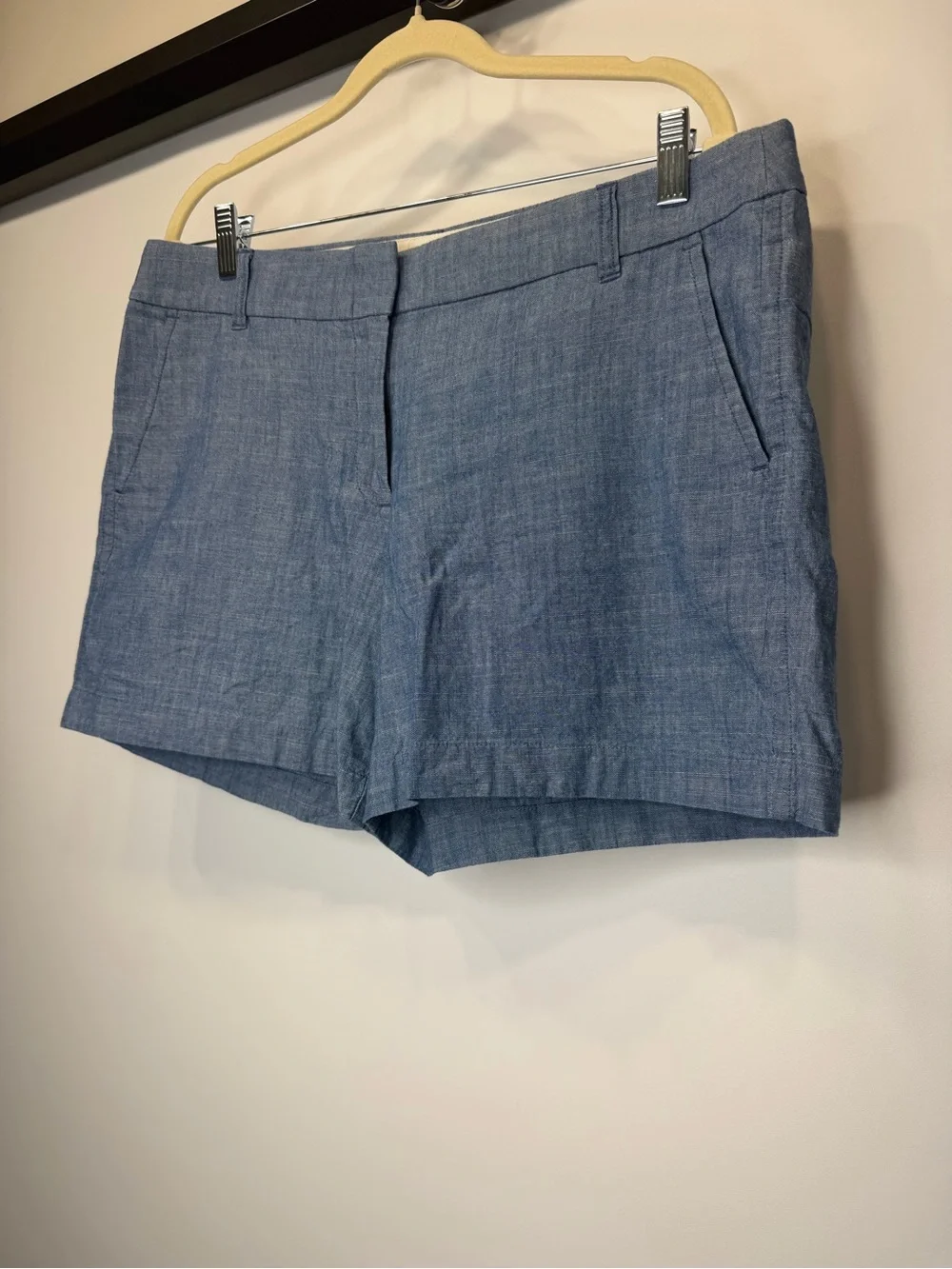 J.Crew Blue Chambray Cotton Shorts Women’s Size 12 - Picture 3 of 10